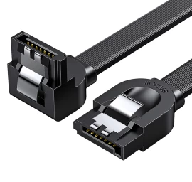 Kampinis Sata 1.0-3.0-5gb/s Plokščias Kabelis 0,5 M - Juodas