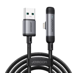 Kampinis Usb-a iphone Lightning 3a 1,2 M Ilgio Kabelis - Juodas