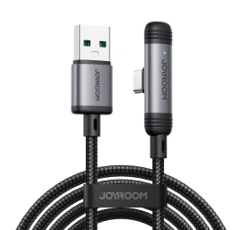 Kampinis Usb-a Usb-c 3a 1,2 M Ilgio Kabelis - Juodas