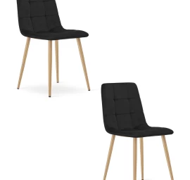 kara Kėdė - Juodas Aksomas / Medžio Spalvos Kojos X 2