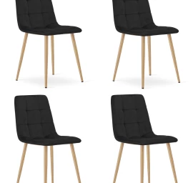 kara Kėdė - Juodas Aksomas / Medžio Spalvos Kojos X 4