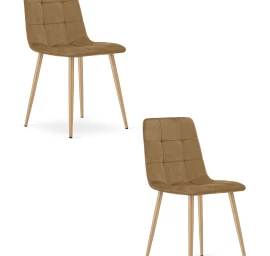 kara Kėdė - Rudas Aksomas / Medžio Spalvos Kojos X 2