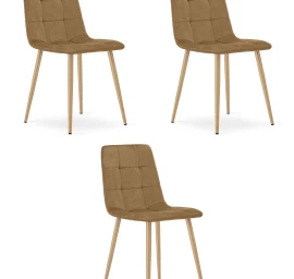 kara Kėdė - Rudas Aksomas / Medžio Spalvos Kojos X 3