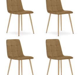 kara Kėdė - Rudas Aksomas / Medžio Spalvos Kojos X 4