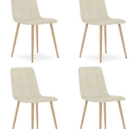 Kara Kėdė - šviesiai Smėlio Spalvos Aksomas / Medžio Spalvos Kojos X 4