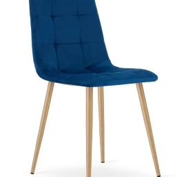 kara Kėdė - Tamsiai Mėlynas Aksomas / Medžio Spalvos Kojos X 1