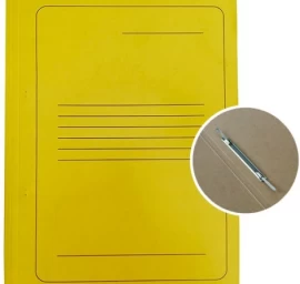 Kartoninis segtuvėlis   SMLT A4 300g, geltonas su spauda ir įsegėle