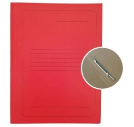 Kartoninis segtuvėlis SMLT  A4 300g, raudonas  su spauda ir įsegėle