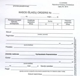 Kasos išlaidų orderiai, A6 (100)  0720-034