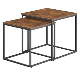 Kavos Staliukas Kvadratinis 2 Vnt. - Kaimiškas / Juodos Kojos