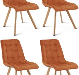 Kėdė „cieza“ – Vario Spalvos Aksomas / ąžuolo Kojos X 4