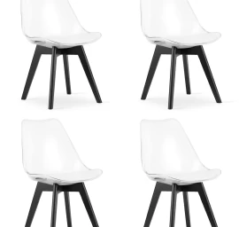 Kėdė Mark - Skaidri / Juodos Kojos X 4