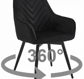 Kėdė Nana360 - Juodas Aksomas / Juodos Kojos X 1