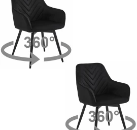 Kėdė Nana360 - Juodas Aksomas / Juodos Kojos X 2