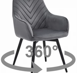 Kėdė Nana360 - Tamsiai Pilkas Aksomas / Juodos Kojos X 1