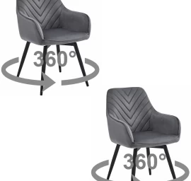 Kėdė Nana360 - Tamsiai Pilkas Aksomas / Juodos Kojos X 2