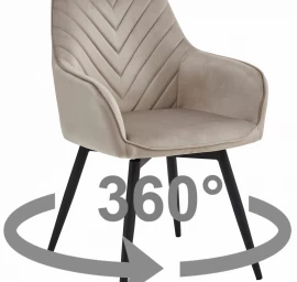 Kėdė Nana360 - Tamsiai Smėlio Spalvos Aksomas / Juodos Kojos X 1