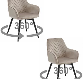 Kėdė Nana360 - Tamsiai Smėlio Spalvos Aksomas / Juodos Kojos X 2