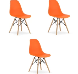 Kėdė Osaka Oranžinė / Natūralios Kojos X 3