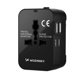 Kelioninis Adapteris, Universalus 24w Eu / Us / Aus / Uk / 2x Usb-a - Juodas