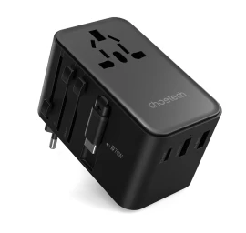 Kelioninis įkroviklio Adapteris 70w Eu / Us / Aus / Uk Su Integruotu Usb-c Kabeliu - Juodas