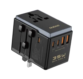 Kelioninis įkroviklio Adapteris A35pro 35w Eu / Uk / Aus / Us / Jp 3x Usb-c 2x Usb-a - Juodas