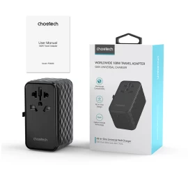 Kelioninis įkroviklio Adapteris Eu / Us / Aus / Uk 2x Usb-c 2x Usb-a 100w - Juodas