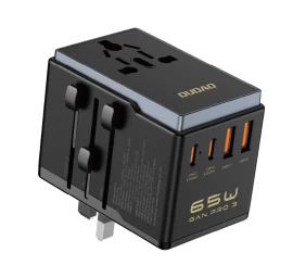 Kelioninis įkroviklio Adapteris Gan Pro 3 65w Eu / Us / Jp / Aus / Uk 2x Usb-c 2x Usb-a - Juodas