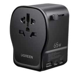 Kelioninis Maitinimo Adapteris Su Usb-c Usb-a įkrovikliu 65 W - Juodas