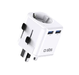 Kelioninis Maitinimo Adapteris Uk Us Aus Asia Eu Usb-a - Baltas