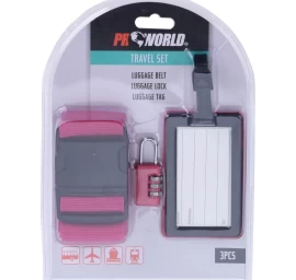 Kelioninis Rinkinys 3 Elementai Proworld Pink