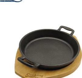 Keptuvė su mediniu padėkliuku ketaus 20cm HR-ZVC-T20 HEINNER