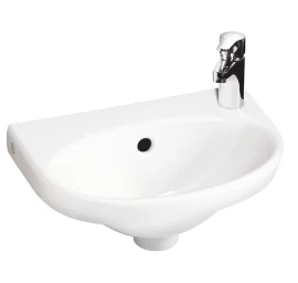 Keramikinis praustuvas GUSTAVSBERG NAUTIC 5540 su anga maišytuvui dešinėje 40x27,5cm, 55409R01