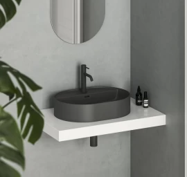 Keraminis praustuvas Ravak Ceramic Slim Shelf O 55, antracitas, XJX03155001