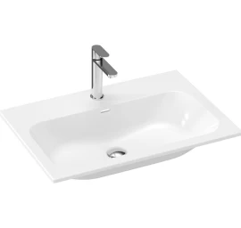 Keraminis praustuvas Ravak Chrome Slim 70, su skyle maišytuvui ir perpildymui, baltas, XJX01170002
