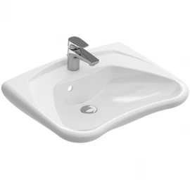 Keraminis praustuvas Villeroy &amp; Boch VICARE su anga maišytuvui ir perlaja 600x490 mm, baltas 71196301