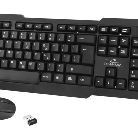 Keyboard + mouse Set TITANUM MEMPHIS TK108 (USB; (US); black color; Optical; 1000 DPI)