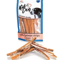 KIDDOG Strips lašišos natūralios juostelės 80g (150), A04706