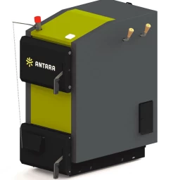 Kieto kuro katilas Antara K-50 K, 50 kW, durelių vyriai kairėje