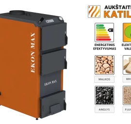 Kieto kuro katilas EKON-MAX, apatinio degimo, 40kW