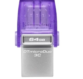 Kingston Datatraveler Microduo 3c Gen3 flash Atmintinė (64 Gb / Pilka / Violetinė )