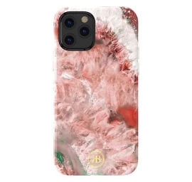Kingxbar Agate Series Elegantiškas Dėklas Su Agato Atspaudu Iphone 12 Mini Raudonos Spalvos
