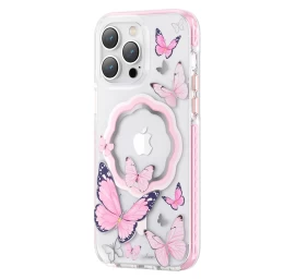 kingxbar Butterfly Series Magnetinis Dėklas iphone 14 Plus Magsafe Dėklas Su Rožiniais Drugeliais kingxbar Butterfly Series Magnetinis Dėklas iphone 14 Plus Magsafe Dėklas Su Rožiniais Drugeliais