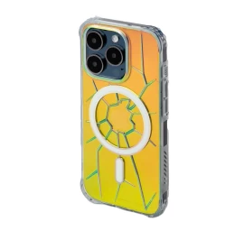 Kingxbar Pqy Crack Series Magsafe Silikoninis Dėklas Iphone 15 Pro Max - Holografinis