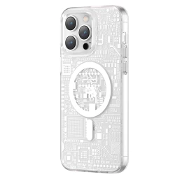 Kingxbar Pqy Geek Serijos Magnetinis Dėklas Iphone 14 Plus Magsafe Silver