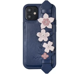 kingxbar Sweet Series Gelinis Dėklas, Dekoruotas Tikrais swarovski Kristalais, Su Stovu iphone 12 Mini, Mėlynos Spalvos