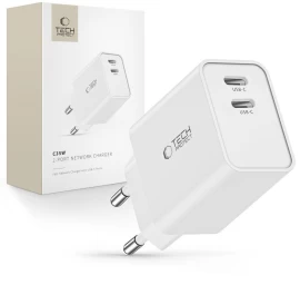 Kištukinis įkroviklis 2x Usb-c Pd 35w - Baltas