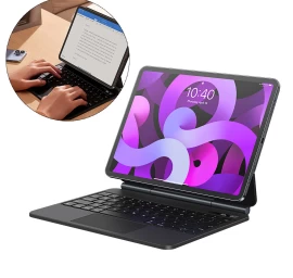 Klaviatūra 3in1 Su Magnetiniu Dėklu Ir Stovu, Skirta ipad Pro 11, ipad Air 4-5, ipad 10, Pilka Klaviatūra 3in1 Su Magnetiniu Dėklu Ir Stovu, Skirta ipad Pro 11, ipad Air 4-5, ipad 10, Pilka