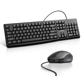 Klaviatūros 104 Ir Laidinės Usb Pelės Rinkinys, Juodas