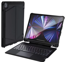 Klaviatūros Dėklas ipad Pro 12,9 + bluetooth Belaidė Klaviatūra, Juodas